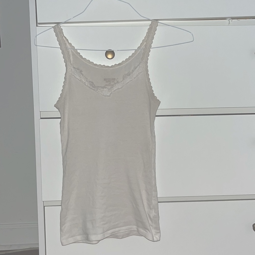 White “mossimo supply co.” lacey tank top